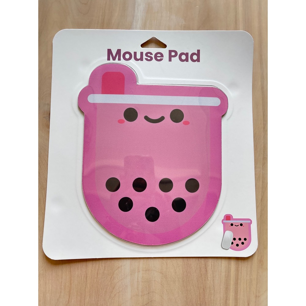 iJOY Boba Tea Mousepad 8.5x10 Pink Kawaii Cute Shaped Non-Slip Base Dorm Gift